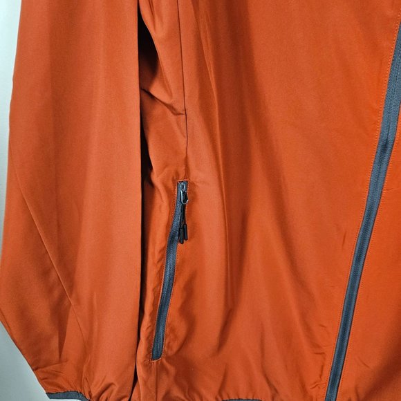 All In Motion Men Jacket Size XL Lightweight Water Repellent Rust/Orange Hooded - Picture 5 of 11